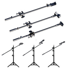 55CM Rotating Microphone Stand Crossbar Arms Mic Clip Phone Holder Extension Bra