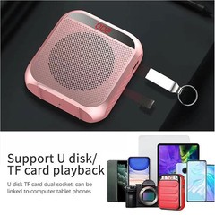 Portable Voice Amplifier for Teachers, 2200mAh Rechargeable Personal Black