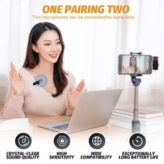 4pcs 2/3 in 1 Lavalier Wireless Microphone Audio Video Mic For iPhone Android