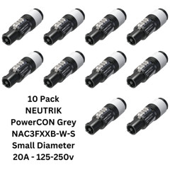 10x Pack NEUTRIK PowerCON NAC3FXXB-W-S Output 3 Conductor 6-12mm NAC3FCB Grey