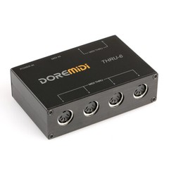 THRU-6 Box 6 MIDI Outputs Standard MIDI Five-Pin Interface 16 Channels