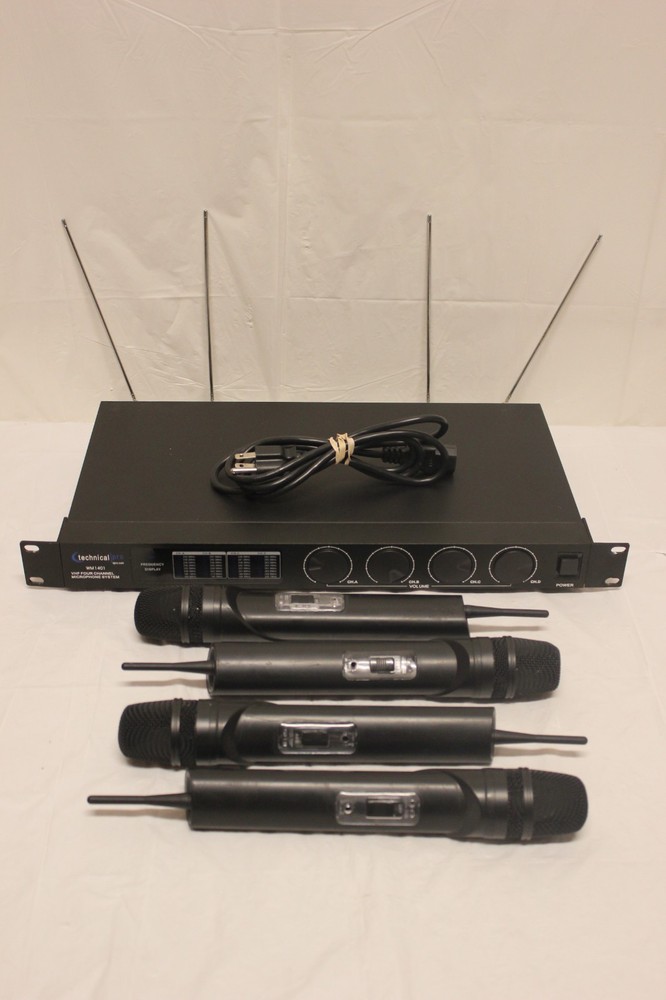 Technical Pro WM1401 VHF Four Channel Wireless Microphone System with Mics G3