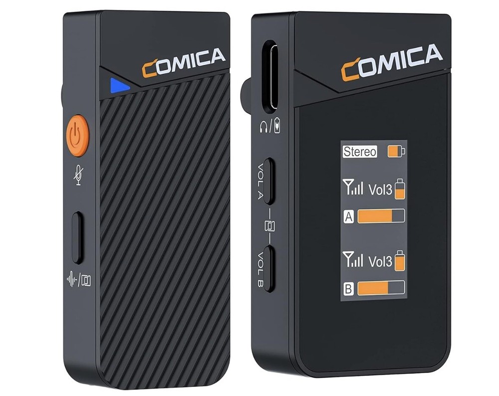 COMICA Vimo C1 Wireless Lavalier Microphone, Mini Lapel Mic w/ Noise Cancel