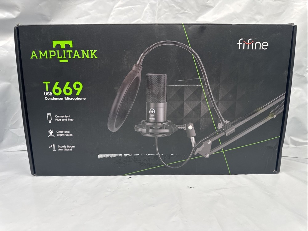 Fifine Amplitank XLR & USB Dynamic Microphone Model: T669 – Matte Black A1 P