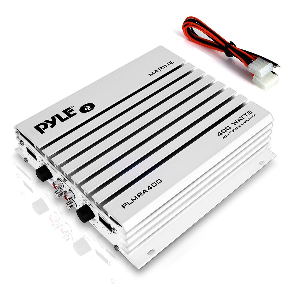 Pyle 4-Channel Marine Amplifier – 400W Elite 9.0“ x 7.9“ x 2.0“ -inches