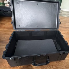 Pelican Black Plastic Hard Case with Carry Handle, Divider for Pro Audio Gear