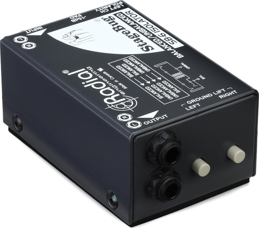 Radial StageBug SB-6 Isolator 2-channel Line Isolator (2-pack) Bundle