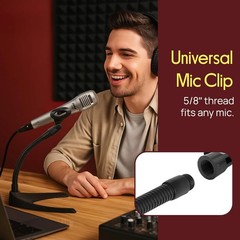 Pyle Desktop Microphone Stand-Compact Table Mic Holder Mount, Flexible Gooseneck