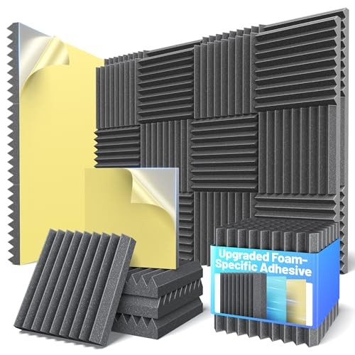 36 Pack Sound Proof Foam Panels For Walls 2”x12”x12” Self 2 Inch 36 Pack Black