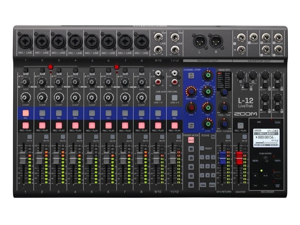Zoom LiveTrak L-12 Digital Mixer & Multitrack Recorder, for Music, Podcasting…