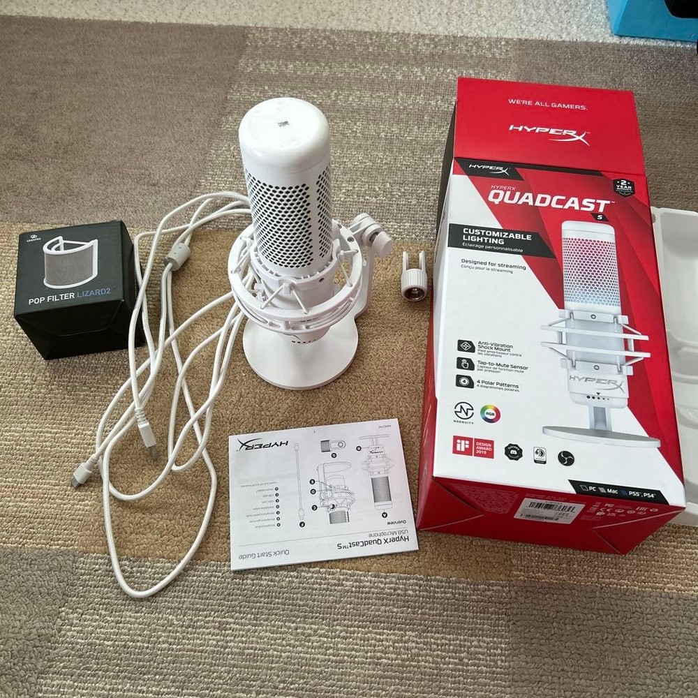 HYPERX QUADCAST S Microphone and Microphone Cover from JAPAN