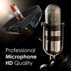 2-Pack EMB Pro 16AWG 8mm 15 Feet 100% OFC XLR Balanced Shielded Mic Audio Cable