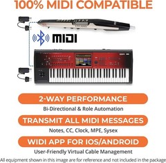 WIDI Master Bluetooth MIDI Adapter | 5-pin DIN, Ultra Low 3ms Latency, No Ba…