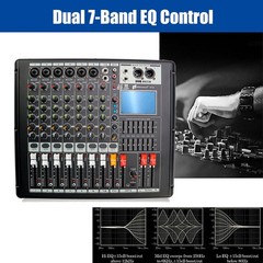Pro Power Mixer 2000W 10 Channel Audio Mixing Amplifier 16 DSP w/ USB 110-220V