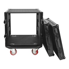 Sound Town Black Series 10U Plywood Rack/Road Case w/ 21” Depth (STRC-B10UW)