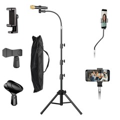 KEREAL Microphone Stand For singing Most Mic, 75″ gooseneck, Black
