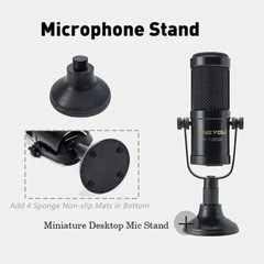 ZINGYOU Condenser Microphone Bundle, W-1902 Mic Set for Studio Recording & Broca
