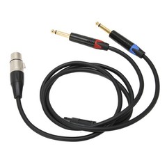 Dual 6.35mm Male To XLR Female Cable 24K Gold Plated Connectors Dual 1/4in NEW⭐
