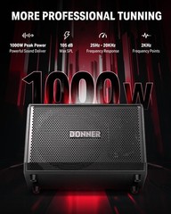 Donner Electric Drum Amp 200W, Peak Power 1000-Watt Wireless Black