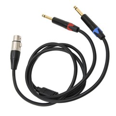 Dual 6.35mm Male To XLR Female Cable 24K Gold Plated Connectors Dual 1/4in NEW⭐