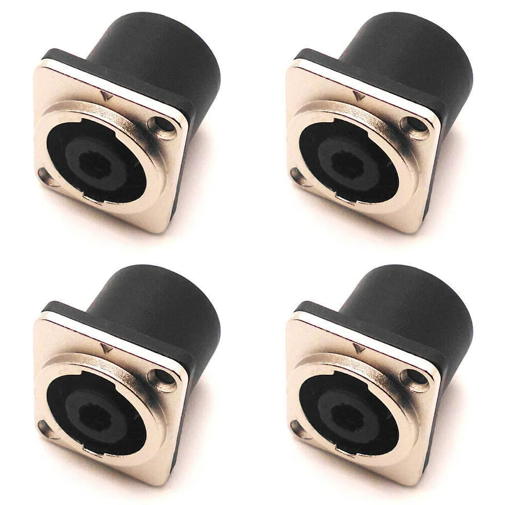 4pcs AFT 4 Pole Speakon Chassis Panel Mount Connector w/ Metal for Neutrik NL4MP