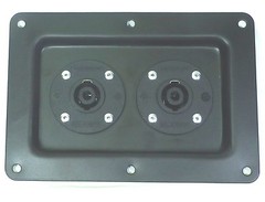 One Large Metal Speaker Jack Plate w/ 2 Genuine Neutrik SpeakOn NL4MPR Connector