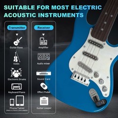 5V 2.4GHz Guitar Wireless System for Electric Guitar Bass Violin Rechargeable