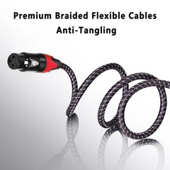 6ft Braided Red Color Coded XLR Patch Cables 2 Pack Premium Short XLR Audio
