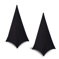 Double Sided Tripod Skirt Speaker Stand Scrim Black Stretch Fabric DJ LightStand