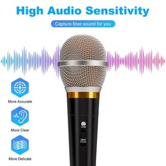 Dynamic Handheld XLR Microphone Unidirectional Mic for Karaoke Machine Speaker
