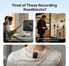 SmallRig S70 Wireless Mic (2 TX+2 RX+Charging Case),USB-C and 3.5mm Jack Compact