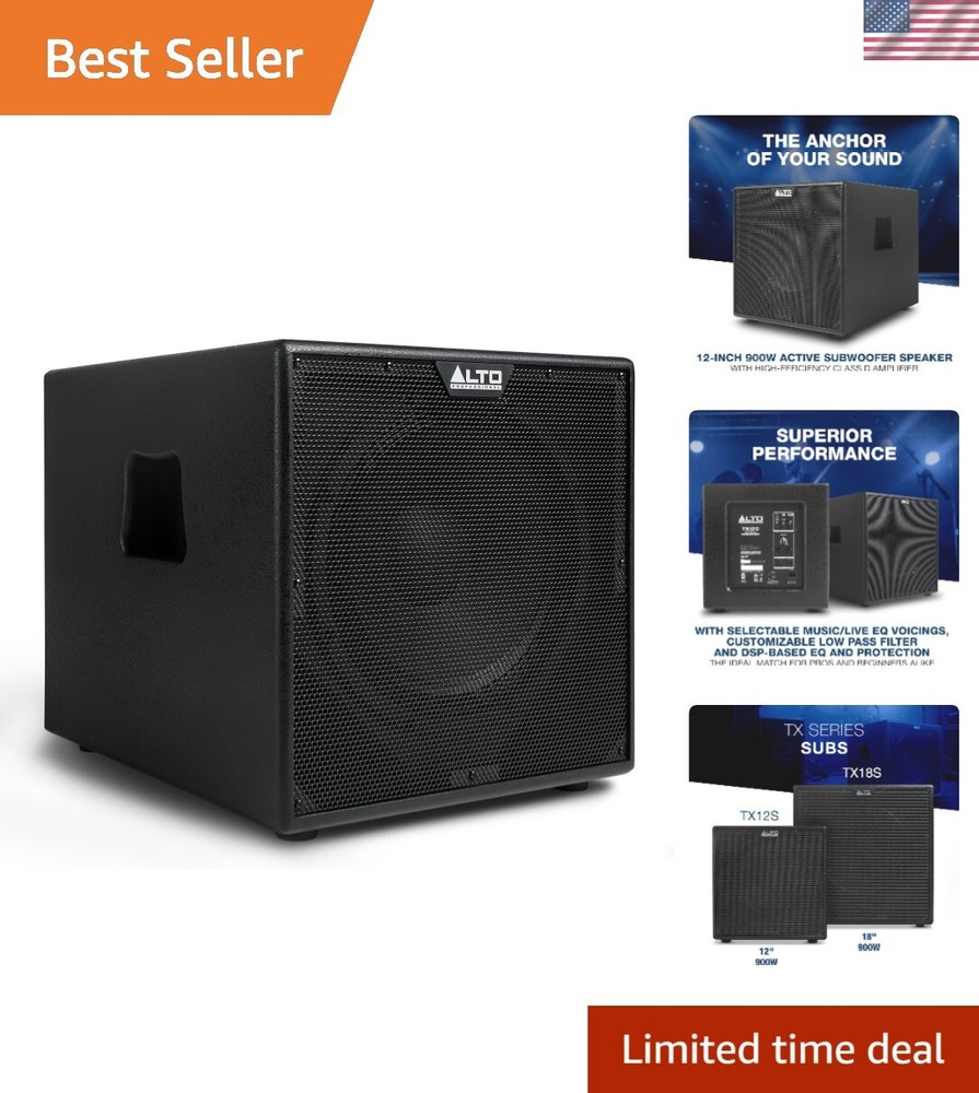 Powerful 900W TX12S Subwoofer with 12-Inch Driver – Easy Setup for Musicians