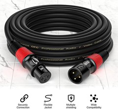 Pro 35ft XLR Cables 6 Pack – Noise-Cancelling & Self-Locking Mic Cables