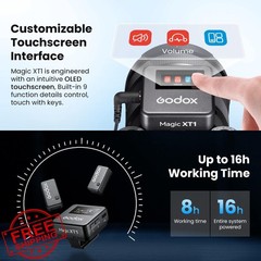 GODOX Magic XT1 Wireless Microphone for Camera/Android/iPhone, 48kHz/24-bit N…