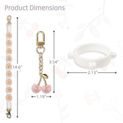 Handle Strap & Cherry Charm Accessories Set Compatible with Owala Water Bottl…