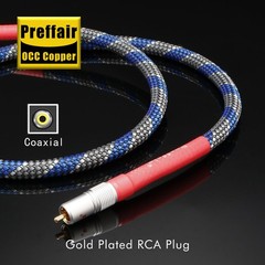 Audiophile OCC HiFi Coaxial Cable+RCA Plugs 75 Ohm Digital Wire Audio DAC Cord