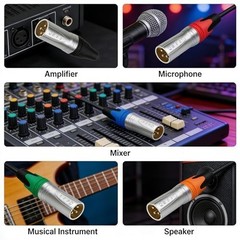 RIVIERA XLR 3-Pin Male to Female Plugs Gold-Plated Copper Contacts 25 Pack