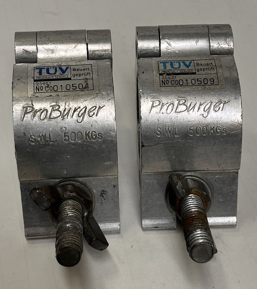 LOT OF 2 TUV SUD PROBURGER 500 KG 25461 KCP-831 HALF COUPLER STAGE CLAMP
