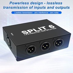 XLR Splitter Mic Box 1-IN-6-OUT/6-IN-1-OUT, 6 Channel Audio Selector Connector