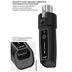 UHF Wireless Microphone Converter XLR Transmitter Receiver Microphone System NEW