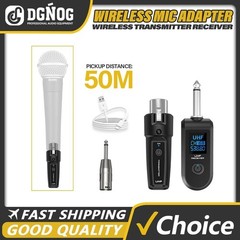 Wired to Wireless Microphone System Converter Transmitter Receiver Rechargeable