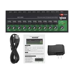 New 10 Channel Stereo Mono Audio Mixer 6.35mm Input Output TRS/TS Jacks