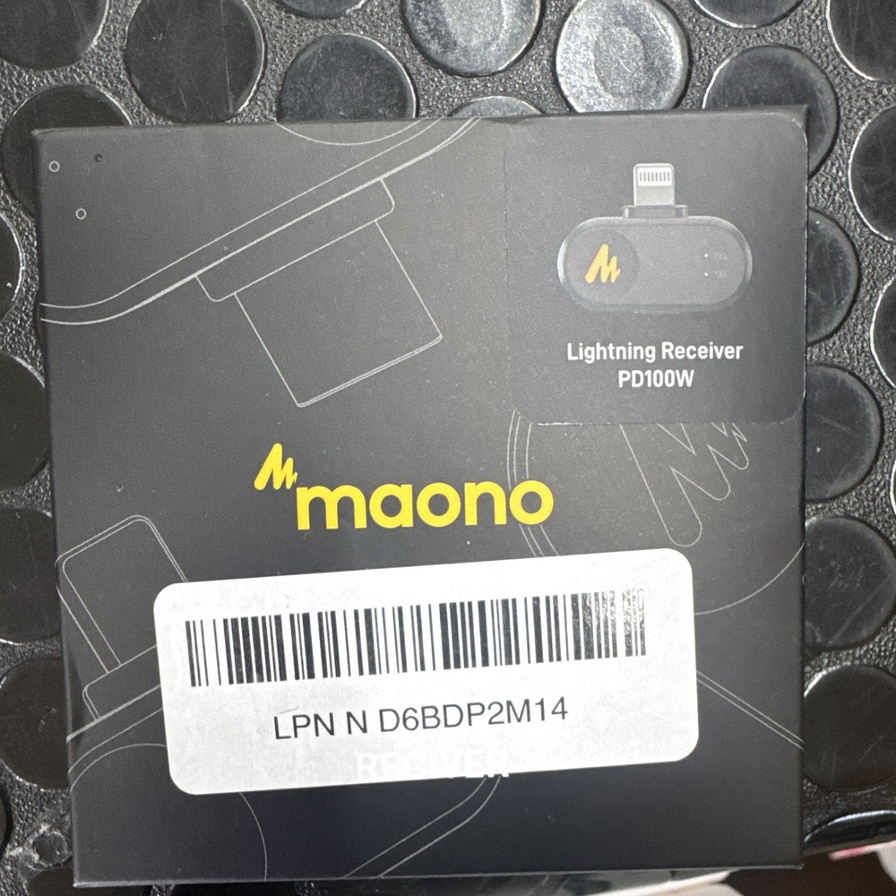 Maono PD100W Wireless Lightning Microphone Receiver for Apple iPhone/iPad Black