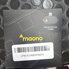 Maono PD100W Wireless Lightning Microphone Receiver for Apple iPhone/iPad Black