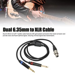 Dual 6.35mm Male To XLR Female Cable 24K Gold Plated Connectors Dual 1/4in NEW⭐