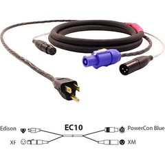 Pro Co Sound EC10 Siamese Twin AC and Audio Combo Cable – 50′ FT – XLR/Powercon