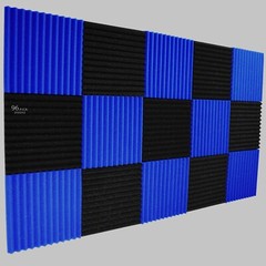 52Pack 12″X12″X1″ Black Blue Acoustic Foam Panel Studio Soundabsorb Wall Tiles
