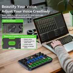 Sound Mixer Microphone Voice Changer For Broadcast Live Streaming Effect PC KTV