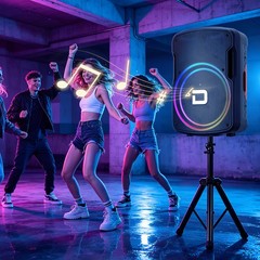 15″ Portable Wireless Bluetooth Party Speaker FM Radio AUX TWS with Mic & Stand