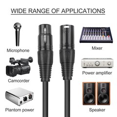 XLR Cables, DMX Cable Male to Female (4Pack), Microphone Cable 4ft/1.2m Wire …